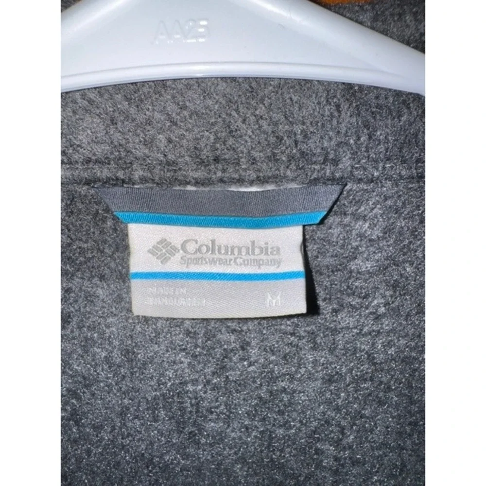 Columbia Mens Full Zip Fleece Jacket Charcoal Gray Heather Medium Hiking Coat